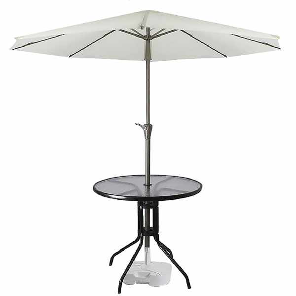 میز فلزی جا چتری دار گرد نگین X-008