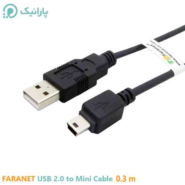 کابل USB 2.0 مینی 5 پین فرانت 30 سانتی متری