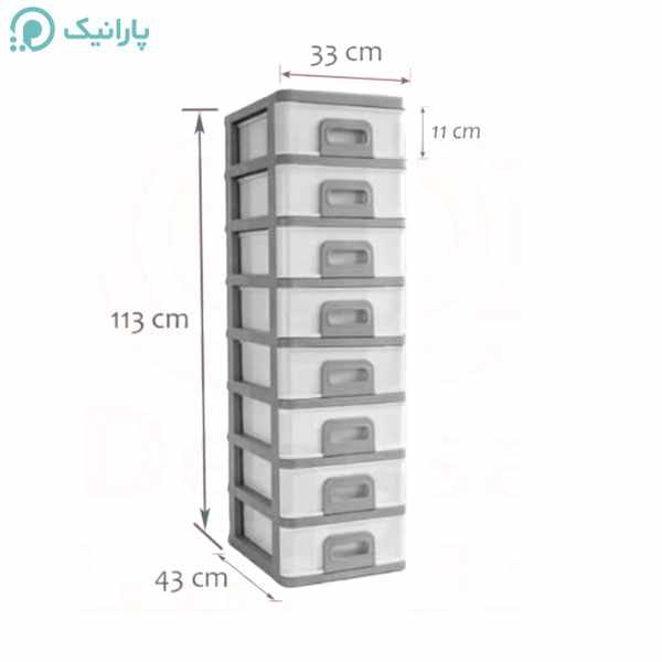 فایل کشویی 8 طبقه دل آسا عرض 33 مدل دیانا